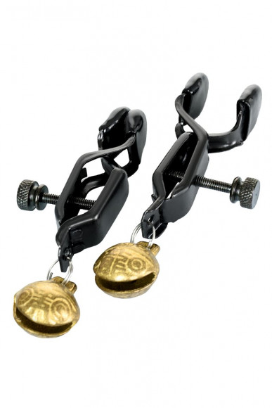 Черно-золотистые зажимы для сосков TOYFA Theatre Черно-золотистые зажимы для сосков TOYFA Theatre
