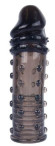 Черная насадка на пенис с пупырышками - 15 см. Черная насадка на пенис с пупырышками - 15 см.