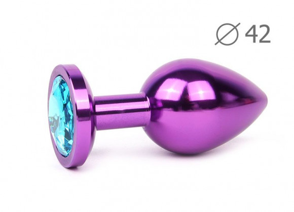Коническая фиолетовая анальная втулка с голубым кристаллом - 9,3 см. Коническая фиолетовая анальная втулка с голубым кристаллом - 9,3 см.