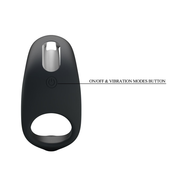 Черное перезаряжаемое эрекционное кольцо Gemma