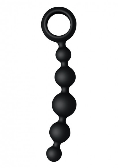 Чёрная анальная цепочка WAVE SHORT