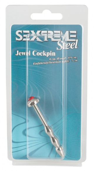Уретральный стимулятор с декоративным стразом Sextreme Jewel Cockpin - 8 см. Уретральный стимулятор с декоративным стразом Sextreme Jewel Cockpin - 8 см.