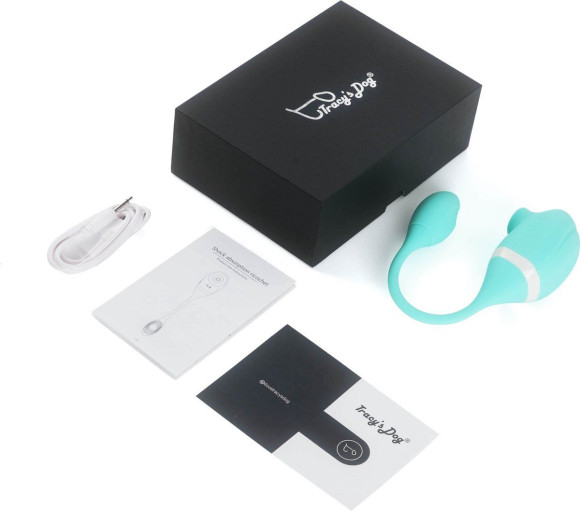 Мятный вакуумный вибростимулятор Tadpole Vibrating Dual Stimulation с виброхвостиком