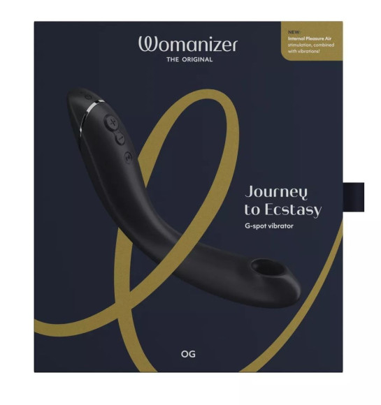 Темно-серый стимулятор G-точки Womanizer OG c технологией Pleasure Air и вибрацией - 17,7 см. Темно-серый стимулятор G-точки Womanizer OG c технологией Pleasure Air и вибрацией - 17,7 см.