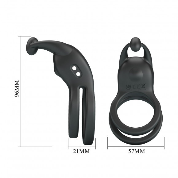 Черное перезаряжаемое виброкольцо Goodwin Черное перезаряжаемое виброкольцо Goodwin