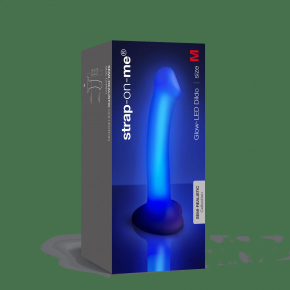 Светящийся фаллоимитатор Strap-on-me Glow-Led Dildo - size M Светящийся фаллоимитатор Strap-on-me Glow-Led Dildo - size M