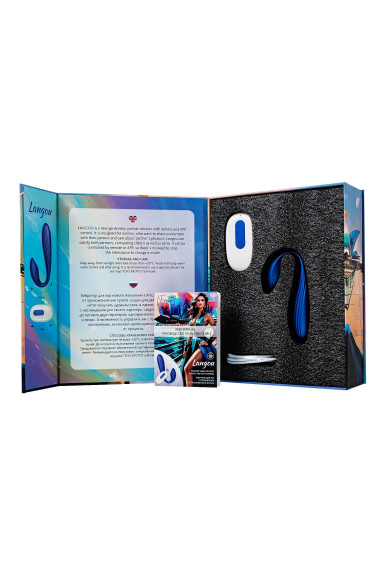 Синий вибратор для пар Langou с управлением через приложение