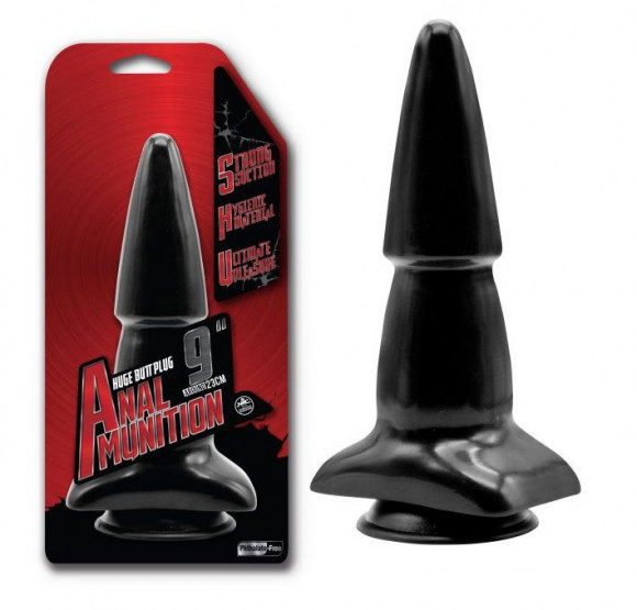 Большая анальная втулка чёрного цвета - 22,8 см.