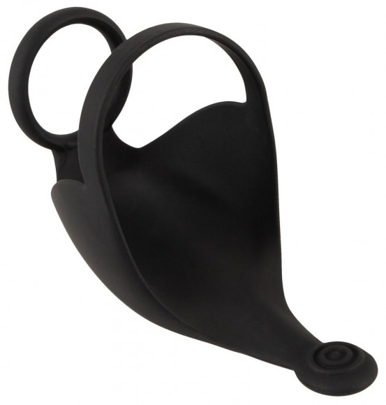 Черная вибронасадка для эрекции и стимуляции мошонки Cock ring with RC ball massager Черная вибронасадка для эрекции и стимуляции мошонки Cock ring with RC ball massager