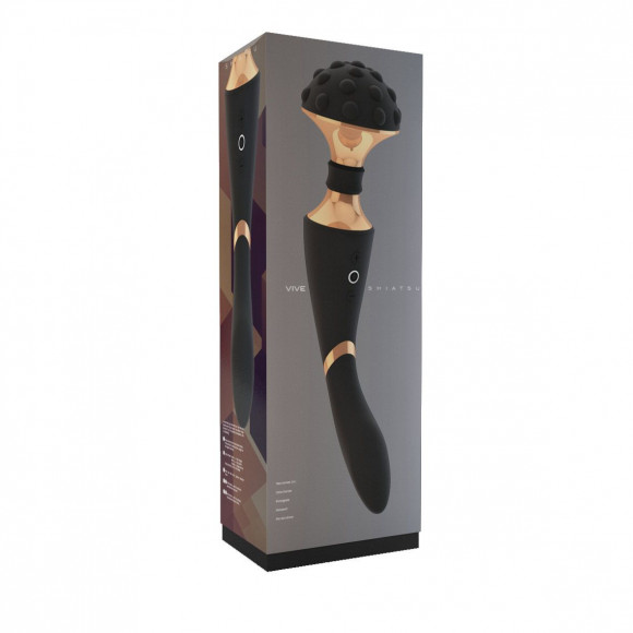 Черный вибратор Shiatsu - 28 см. Черный вибратор Shiatsu - 28 см.