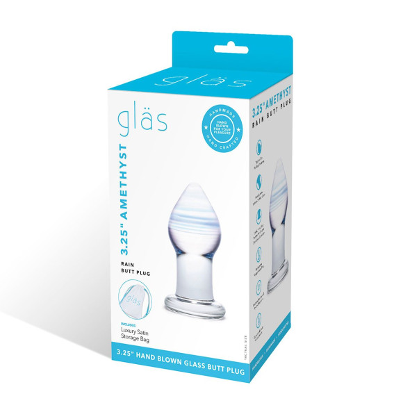 Классическая анальная пробка Amethyst Rain Small - 8 см.