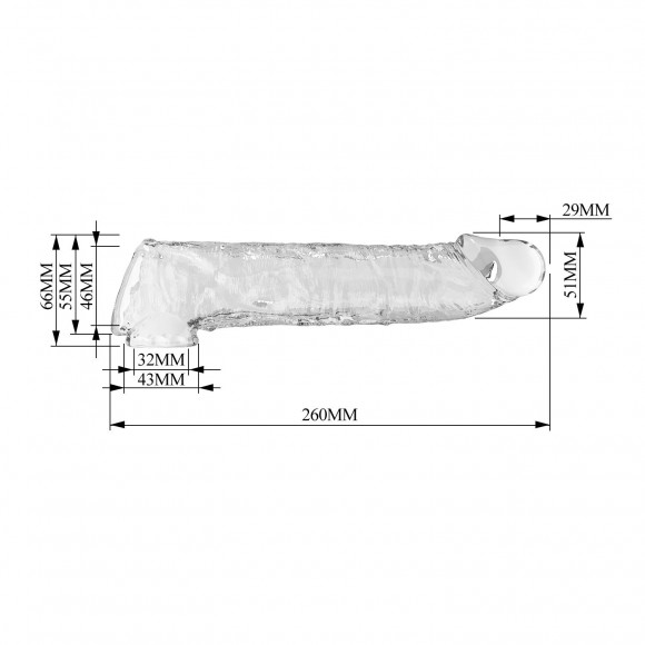 Прозрачный фаллоудлинитель с подхватом мошонки Silas - 26 см. Прозрачный фаллоудлинитель с подхватом мошонки Silas - 26 см.