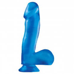 Голубой фаллоимитатор c мошонкой Basix - 17,8 см. Голубой фаллоимитатор c мошонкой Basix - 17,8 см.