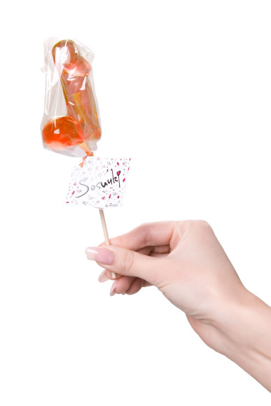 Оранжевый леденец в форме члена со вкусом амаретто - 80 гр. Оранжевый леденец в форме члена со вкусом амаретто - 80 гр.