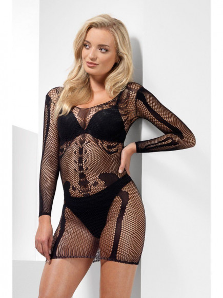 Платье в сетку с изображением костей SKELETON BONE NET DRESS Платье в сетку с изображением костей SKELETON BONE NET DRESS