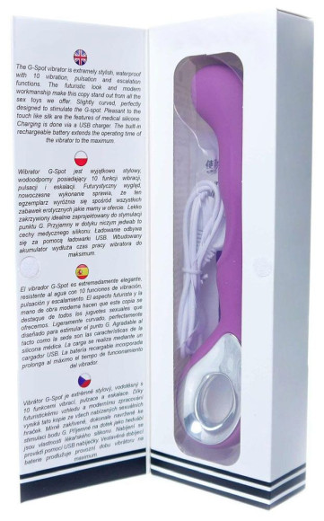 Фиолетовый вибратор для массажа точки G - 20 см.