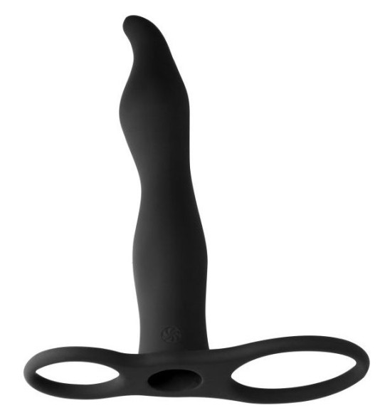 Черная вибронасадка для двойного проникновения Flirtini - 15,9 см. Черная вибронасадка для двойного проникновения Flirtini - 15,9 см.