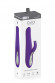 Фиолетовый вибратор с клиторальным отростком J3 - 24 см.