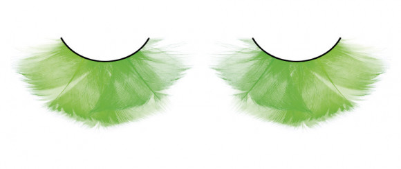 Пушистые зеленые ресницы-перья