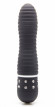 Чёрный мини-вибратор с рёбрышками и стразами Diamond Ribbing Vibe - 11,5 см.