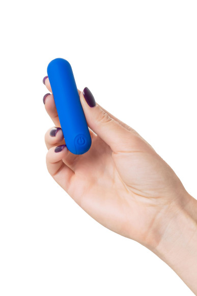 Синяя силиконовая перезаряжаемая вибропуля Nep - 8 см.