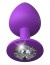 Фиолетовая анальная пробка со стразом Her Little Gem Large Plug - 9,5 см.