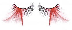 Ресницы чёрные-красные  перья