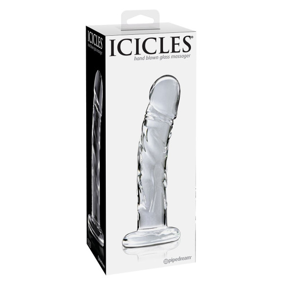 Прозрачный стеклянный фаллоимитатор Icicles №62 - 16,5 см. Прозрачный стеклянный фаллоимитатор Icicles №62 - 16,5 см.