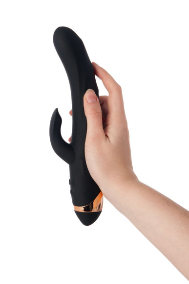 Чёрный вибратор WANAME Thunder с клиторальным отростком - 24,2 см. Чёрный вибратор WANAME Thunder с клиторальным отростком - 24,2 см.