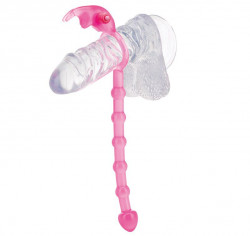 Розовое эрекционное кольцо с анальной цепочкой для него и виброзайцем для неё RAVISHING BUTT TAIL Розовое эрекционное кольцо с анальной цепочкой для него и виброзайцем для неё RAVISHING BUTT TAIL