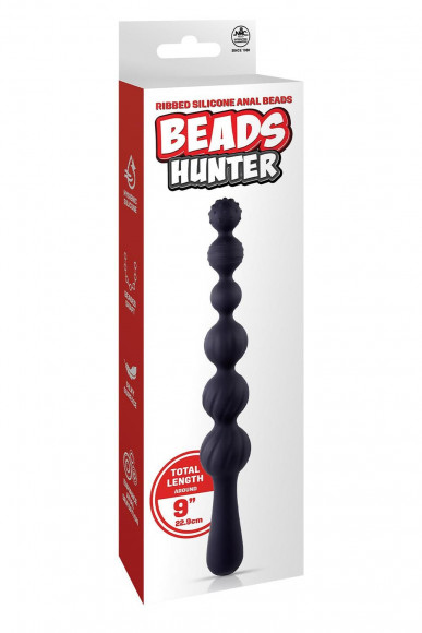 Черная анальная цепочка Beads Hunter - 22,9 см. Черная анальная цепочка Beads Hunter - 22,9 см.