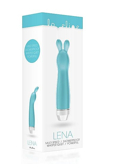 Бирюзовый вибратор с ушками Lena - 17,2 см.