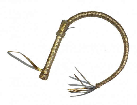 Золотистая плетка с рукояткой - 90 см. Золотистая плетка с рукояткой - 90 см.