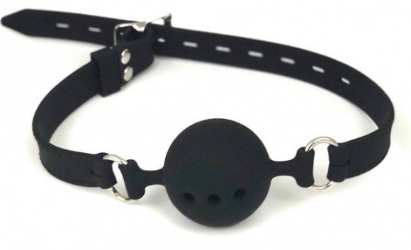 Черный малый кляп-шарик с ремешком