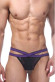 Мужские трусы-стринги на контрастной двойной резинке Мужские трусы-стринги на контрастной двойной резинке
