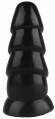 Черная рельефная анальная втулка - 18,5 см. Черная рельефная анальная втулка - 18,5 см.