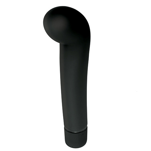 Чёрный вибростимулятор для G-точки G-PLEASURE STYM SILICONE - 12,5 см.