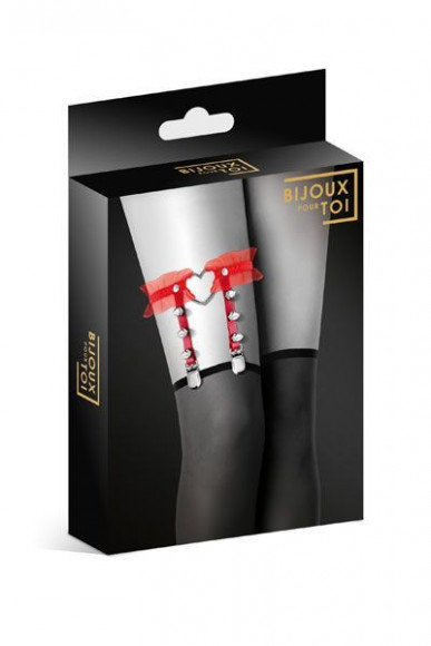 Красная подвязка с сердцем и шипами GARTER WITH HEART Красная подвязка с сердцем и шипами GARTER WITH HEART