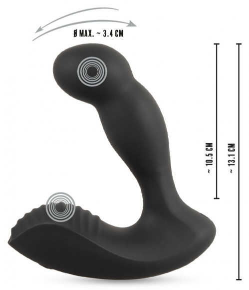 Черный вибростимулятор простаты RC Prostate Massager - 13,1 см. Черный вибростимулятор простаты RC Prostate Massager - 13,1 см.