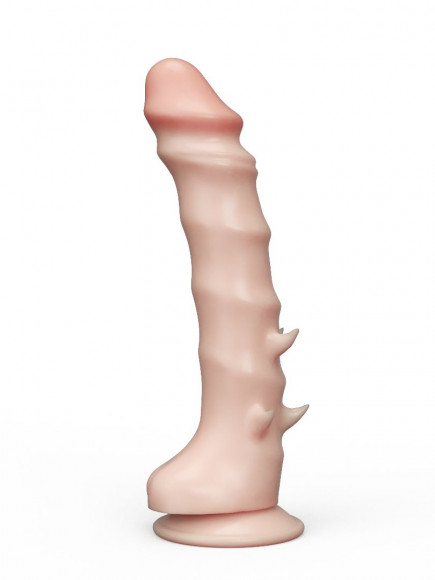 Фаллоимитатор REAL Standard с шипами - 21 см.