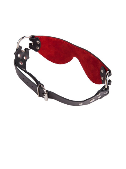 Маска из натуральной кожи с контрастной строчкой по краю Маска из натуральной кожи с контрастной строчкой по краю