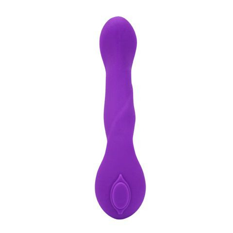 Фиолетовый вибромассажёр с загнутой головкой UltraZone Camelia 9X Silicone G-Spot Vibrator - 17 см.