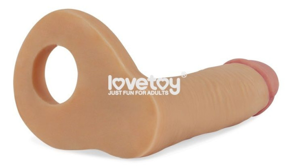 Телесная насадка The Ultra Soft Double для двойного проникновения - 14 см. Телесная насадка The Ultra Soft Double для двойного проникновения - 14 см.