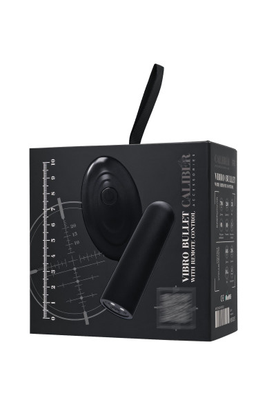 Черная перезаряжаемая вибропуля с пультом ДУ RealStick CALIBER