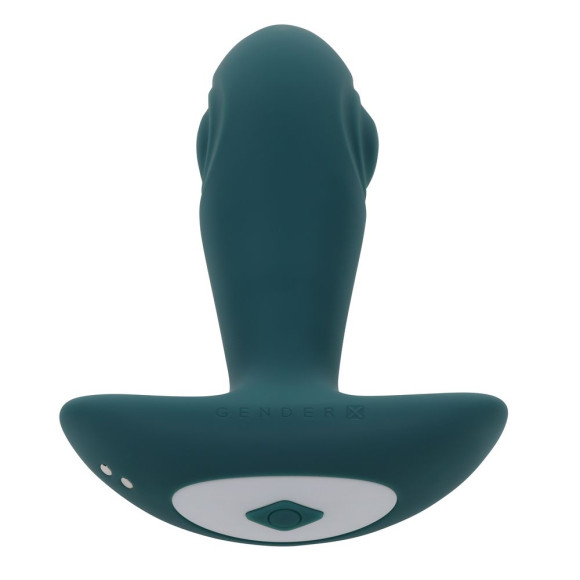 Изумрудная анальная вибропробка с пультом ДУ Tunnel Tapper - 12,1 см.