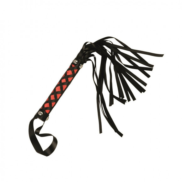 Чёрная плеть с атласной рукоятью TANTRIC Чёрная плеть с атласной рукоятью TANTRIC