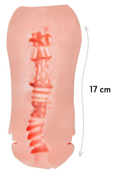 Телесный мастурбатор-вагина Miss в черной колбе Телесный мастурбатор-вагина Miss в черной колбе