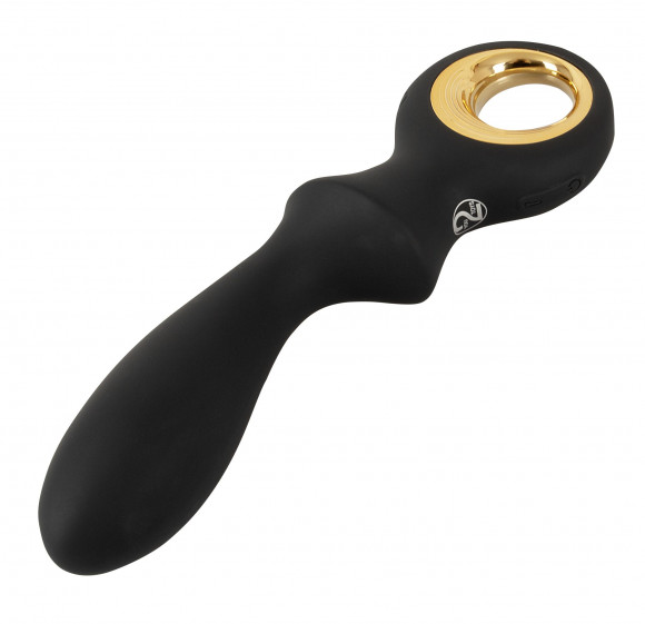 Черный вибратор для точки G с функцией расширения - 18,1 см.