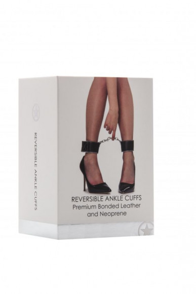 Чёрно-белые двусторонние оковы на ноги Reversible Ankle Cuffs Чёрно-белые двусторонние оковы на ноги Reversible Ankle Cuffs