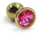 Золотистая алюминиевая анальная пробка с ярко-розовым кристаллом - 7 см. Золотистая алюминиевая анальная пробка с ярко-розовым кристаллом - 7 см.